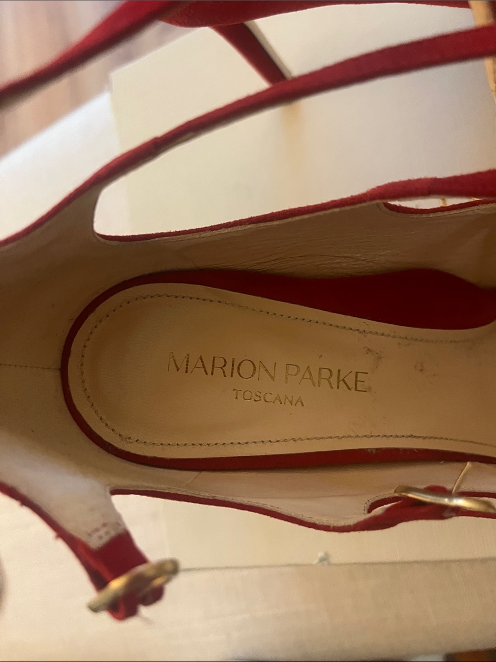 Marion Parke Mitchell Suede Heels in Classic Red - Picture 13 of 14